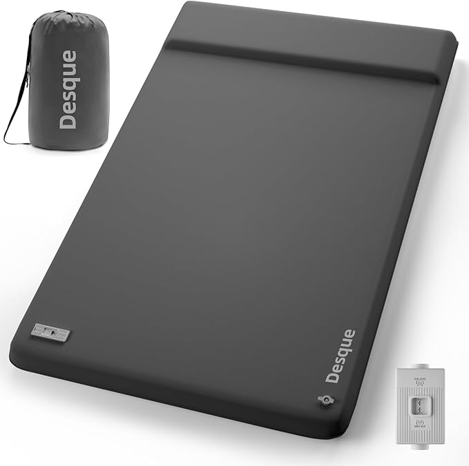 Full Self Inflating Sleeping Pad Built-in Electric Pump, 3.14" Thick Air & Memory Foam Camping Mattress, 2 Person Outdoor Camping Mat for Rooftop Tent Car Truck Van Car Traveling Double