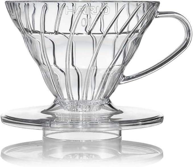 HARIO VDR-01-T Transparent Dripper 01 Clear Coffee Hand Drip for 1 to 2 Cups, Made in Japan