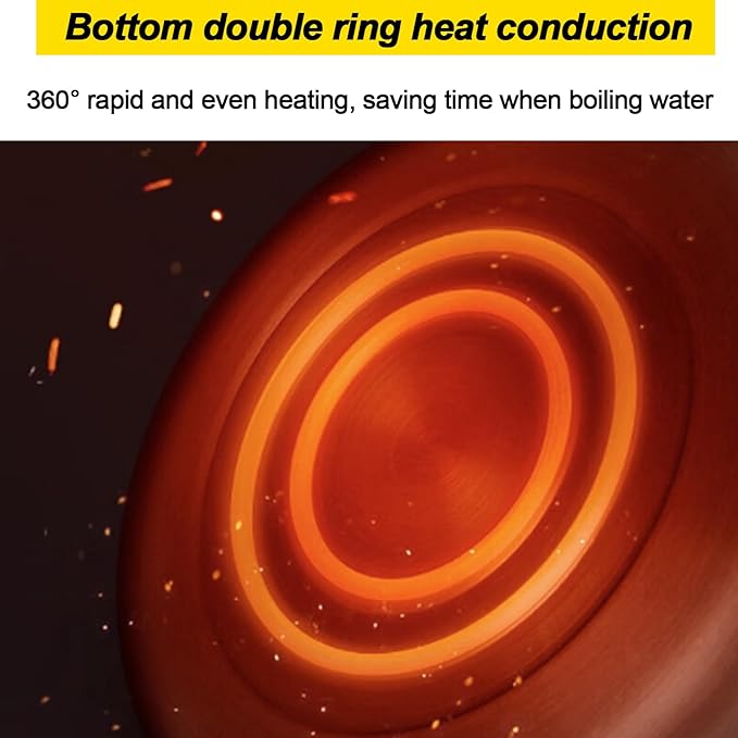 Camping Kettle Outdoor Campfire Camp Kettle, 1L Stainless Steel camping tea kettle Coffee Pot, Portable Lightweight Teapot Fast Heating Boiling Water, Ideal for Hiking Picnic Travel, Silver