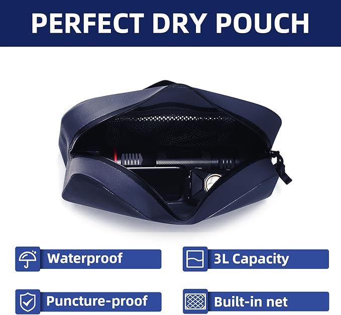 THURSO SURF Waterproof Fanny Pack Dry Bag Floating Pouch Bag Adjustable Waist Strap Keep Your Phone and Valuables Safe/Dry SUP Accessories for Kayaking Paddle Board Snorkeling Boating (Navy)