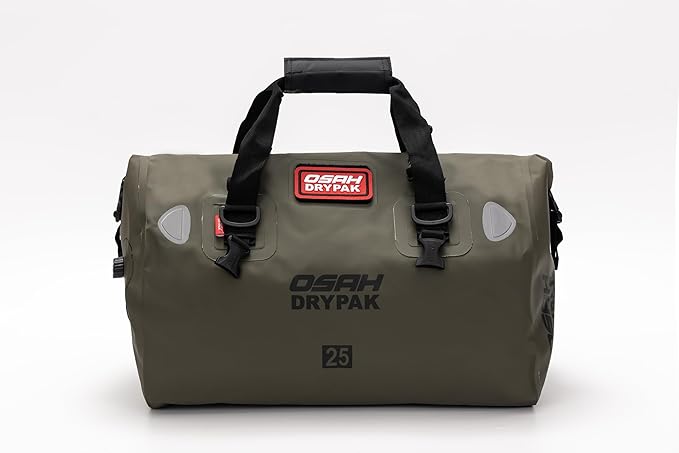 Motorcycle Dry Bag - Waterproof Motorcycle Duffle & Luggage Tail Bag Saddle Bags with Roll Top Closure, Large Storage Space，for Motorcycle Back Seat(Green, 25L)