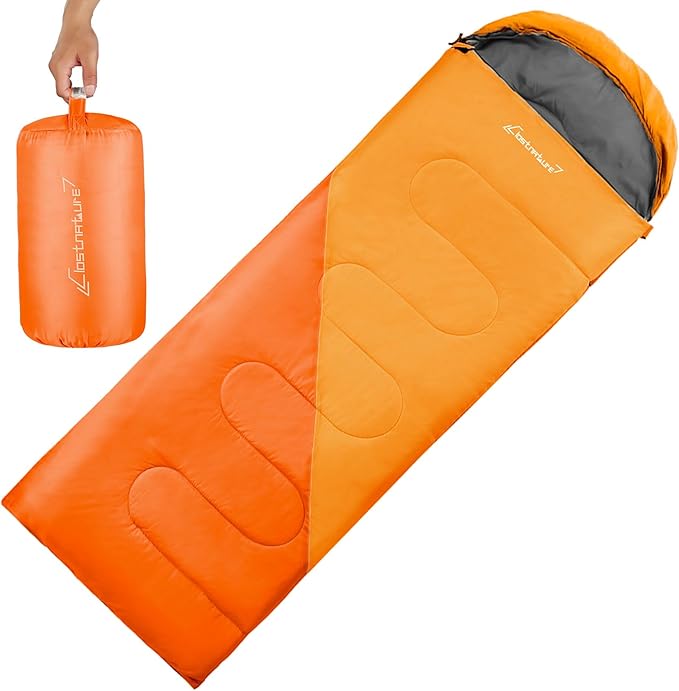 Clostnature Sleeping Bag for Adults and Kids - Lightweight Camping Sleeping Bag for Girls, Boys, Youths, Ultralight Backpacking Sleeping Bag for Cold Weather - Compression Sack Included(Right Zipper)