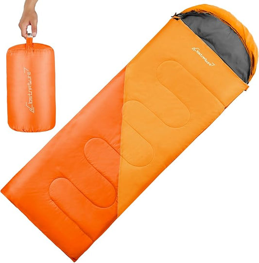 Clostnature Sleeping Bag for Adults and Kids - Lightweight Camping Sleeping Bag for Girls, Boys, Youths, Ultralight Backpacking Sleeping Bag for Cold Weather - Compression Sack Included(Right Zipper)