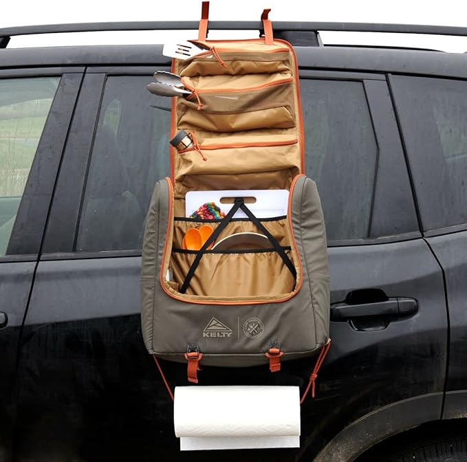 Kelty Camp Galley Deluxe – Camp Kitchen Organization Kit, Deep Pockets, Paper Towel Holder, Zippered Compartments for Outdoor Cooking Essentials