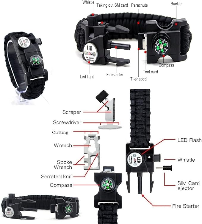 GALAXYLENSE Galaxy 251 Pcs First Aid Kits For Survival Emergency Trauma Military Combat Tactical Medical Hunting Camping Hiking IFAK EMT Bag (21 in 1 Bracelets Black)