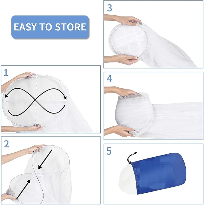 Mosquito Net for Bed, Large White Bed Canopy for Girls, Hanging Bed Net, Easy Installation Ideal for Bedroom Decorative, Travel with Storage Bag (Lace Flower)