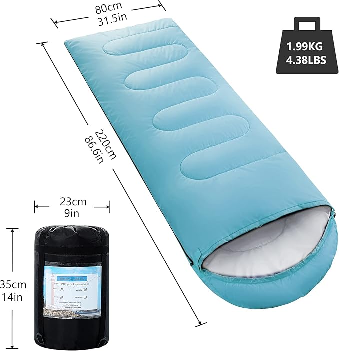 Sleeping Bags for Adults,Kids & Girls-Warm & Cold Weather Lightweight Waterproof Sleeping Bag Backpack with Compact Bag,Great for 3-4 Seasons Hiking,Camping and Outdoor Mountaineering