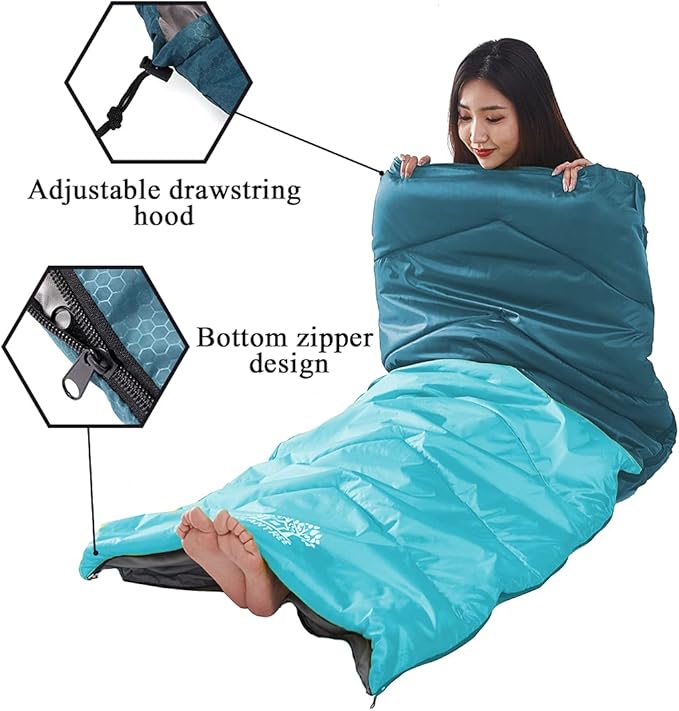 Sleeping Bag 4 Seasons Adults & Kids for Camping Hiking Trips Warm Cool Weather,Lightweight and Waterproof with Compression Bag,Indoors Outdoors Activities