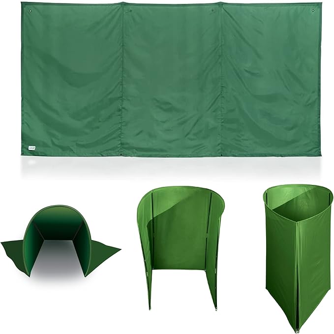 WallUp The Instant Outdoor Privacy Product, Versatile Privacy Tent, Works as a Privacy Screen, Wall Divider, Shelter, and Enclosure, Weather-Resistant, Durable, UV-Treated Cloth, 6' x 12', Green