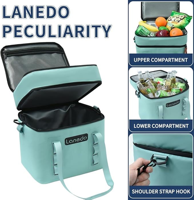 Lisa Lunch Soft Cooler 20/36 Can, Insulated Bag Portable Ice Chest Box for Lunch, Beach, Drink, Beverage, Travel, Camping, Picnic, Car, Trips, Cooler Leak-Proof