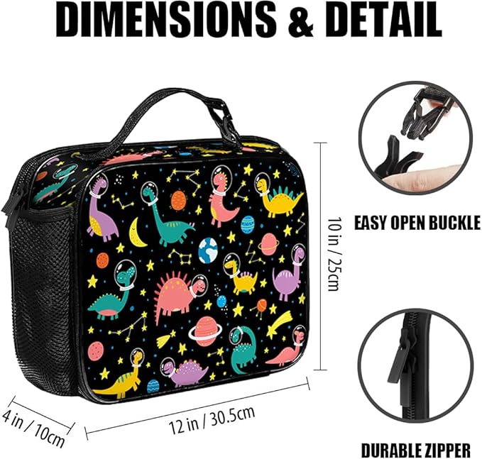 Dinosaur Lunch Bag Reusable Insulated Lunch Box Keep Food Cooler Thermal Lunch Tote for Women Men