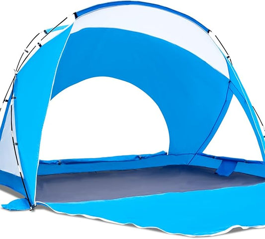 Beach Tent, Portable Sun Shelter for 2/3/4/6-8 Person with UPF 50+ UV Protection, Easy Setup Waterproof Beach Shade Canopy Cabana for Family Outdoor and Picnics, Fishing with Carrying Bag