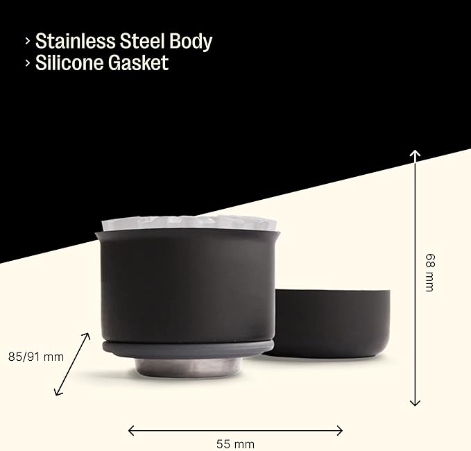 Fellow Stagg Pour Over Coffee Dripper 10 oz [X], For Brewing a 10 oz cup of Coffee, Stainless Steel Double Wall Vacuum Insulated, Non-Clogging, Fast Drip, Portable Coffee Maker + 15 Filters