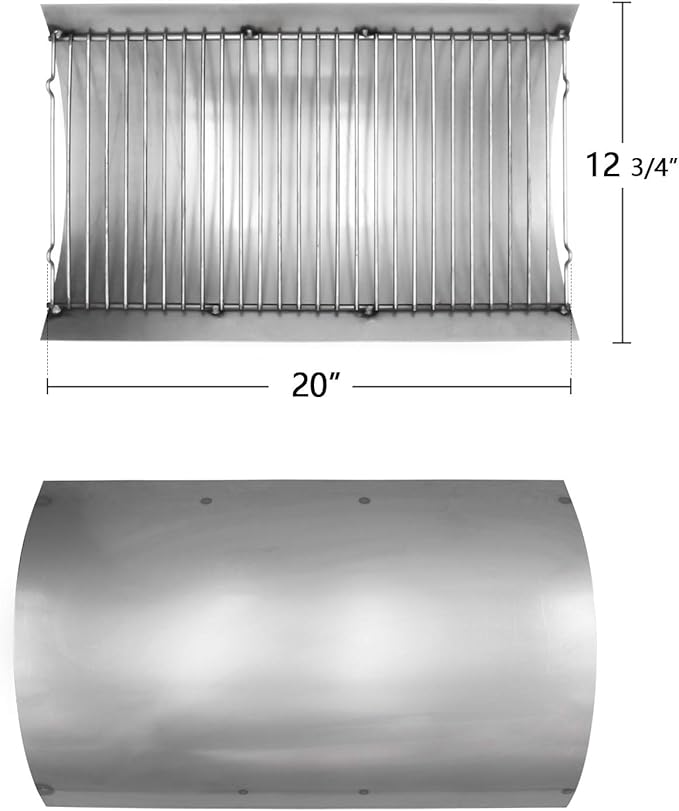 Hongso 20 inches Fire Grate Ash Drip Pan for Chargriller 5050, 5072, 5650, 2123, 2223, 2823 Charcoal Grills, Char-Griller Model 200157, Replacement Parts Chargrill Ash Pan with 2pcs Fire Grate Hanger