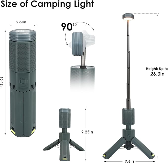 Camping Lights,Telescopic Camping Lantern with Storage Bag,7800mAh Rechargeable Outdoor Adventure Emergency Light,Waterproof LED Work Lights with Magnetic