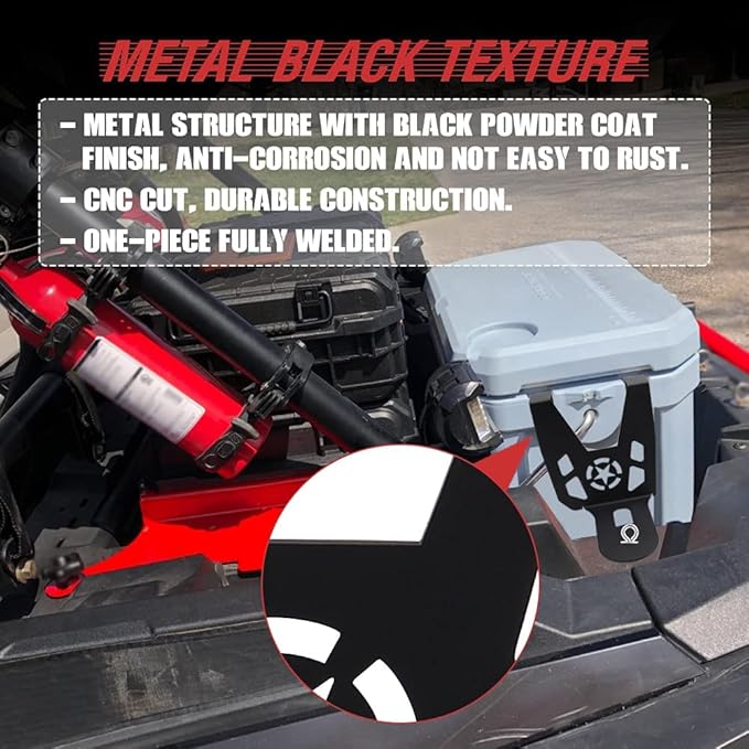 Samman Polaris RZR Cooler Brackets - 26 Quart Mounting Brackets, Metal Holder Carrier With Anchor for Ozark 26 Cooler - Compatible With Polaris RZR/XP/Turbo