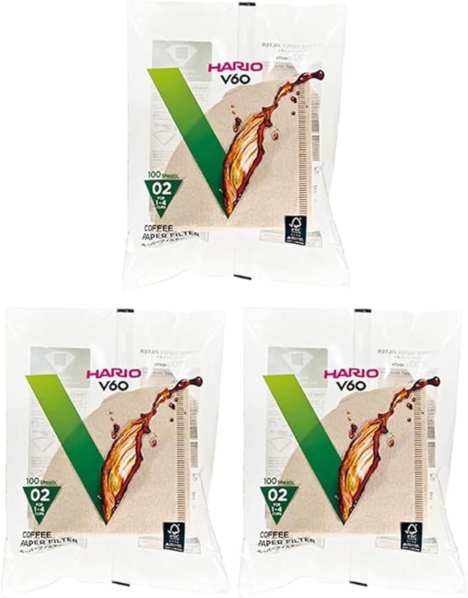Hario V60 Paper Coffee Filter, Size 02, Natural, 300ct