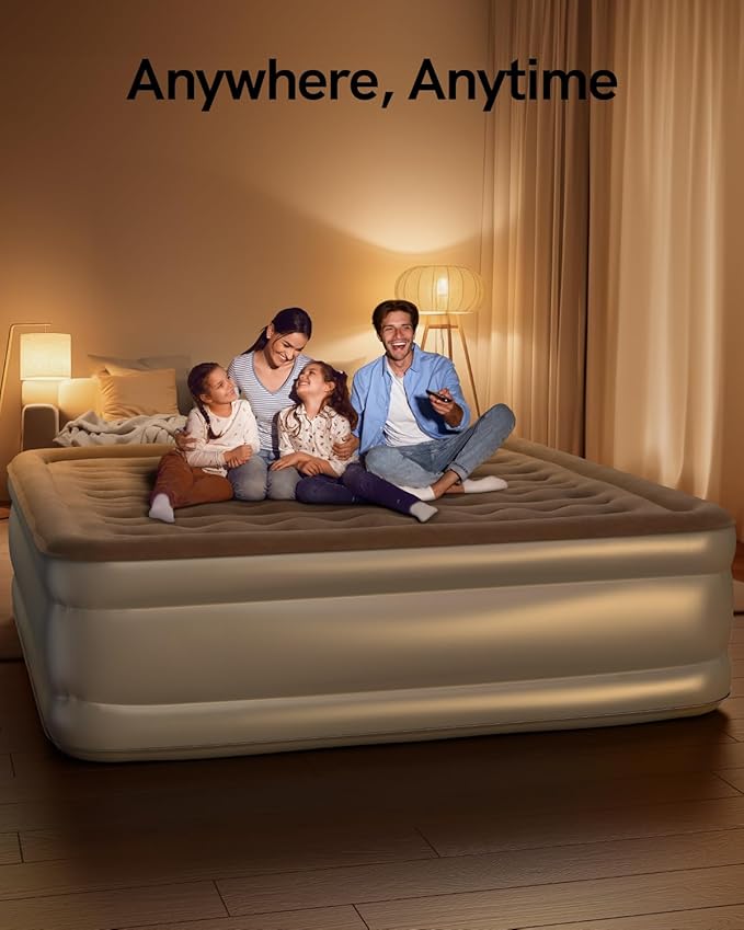 Air Mattress King with Built in Pump, Upgraded 20” Raised Blow Up Mattress, Inflatable Mattress for Camping Guest Home, Fast Inflation, King Size Air Bed, colchon inflable