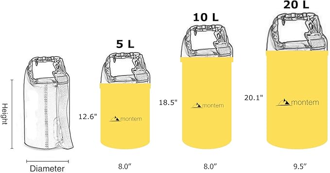 Montem Premium Waterproof Bag/Roll Top Dry Bag - Perfect for Kayaking/Boating/Canoeing/Fishing/Rafting/Swimming/Camping/Snowboarding