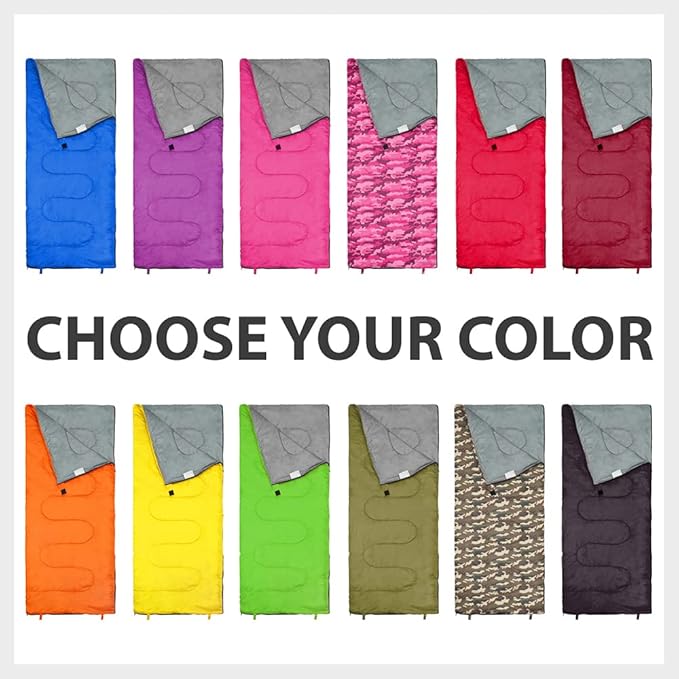 Sleeping Bag Indoor & Outdoor Use. Great for Kids, Boys, Girls, Teens & Adults. Ultralight and Compact Bags are Perfect for Hiking, Backpacking & Camping