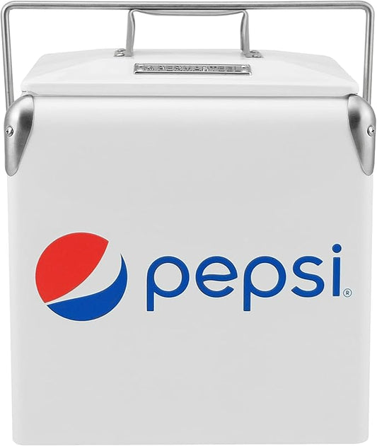 Permasteel PS-A205-14PE-WT Picnic Cooler, 14 Quart, Pepsi White