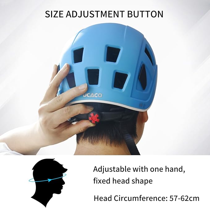 NewDoar Climbing Helmet EN 12492 Certified Half Dome Helmet Ultralight Design with 11 Ventilation Ports & Headlamp Clips for Rock/Ice Climbing, Caving, Rescue Adjustable 57-62cm (Men/Women)