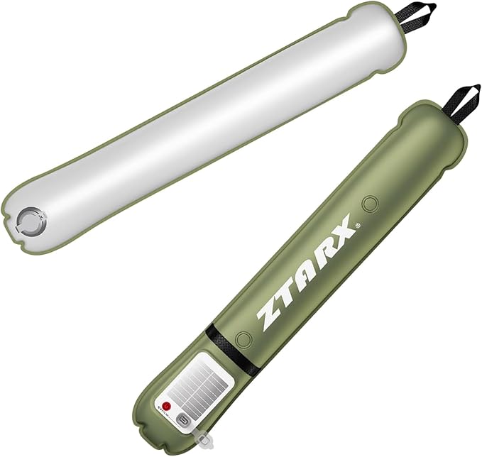 Inflatable Light Tube Video Light Stick, LED Solar Camping Light Portable and Foldable, USB Outdoor Photography Light，4 Types of Lighting