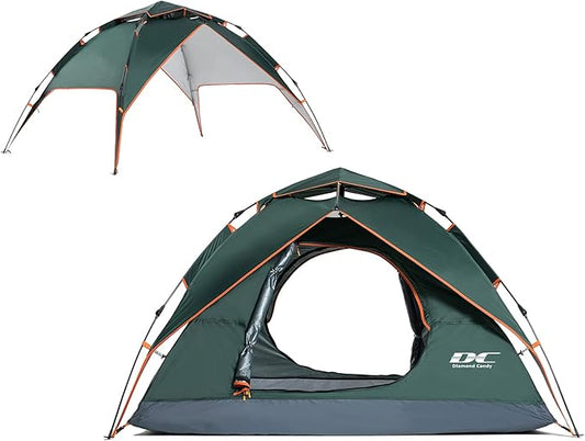 Diamond Candy Pop Up Tents for Camping 2-3 Person, 3000mm Waterproof Tent, Instant Setup in 60 Seconds, 2 Ventilated Mesh Doors, 8x7 ft Sun Shelter