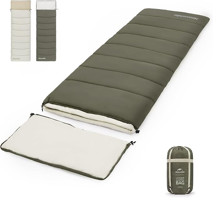 Naturehike 36-54℉ Camping Sleeping Bag for Adults, Spliceable Double Sleeping Bag 3 Seasons, Lightweight Waterproof Sleep Bags for Cold&Warm Weather
