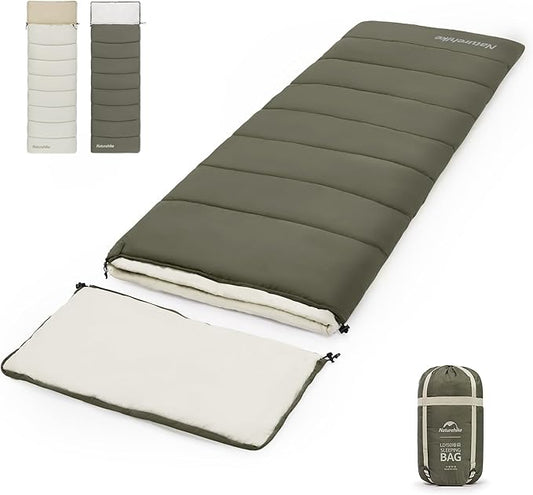 Naturehike 36-54℉ Camping Sleeping Bag for Adults, Spliceable Double Sleeping Bag 3 Seasons, Lightweight Waterproof Sleep Bags for Cold&Warm Weather