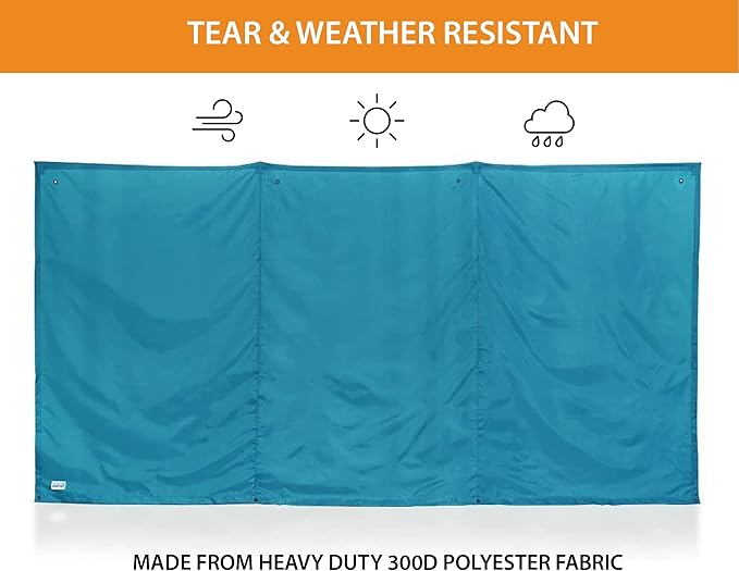WallUp The Instant Outdoor Privacy Product, Versatile Privacy Tent, Works as a Privacy Screen, Wall Divider, Shelter, and Enclosure, Weather-Resistant, Durable, UV-Treated Cloth, 6' x 12', Aqua