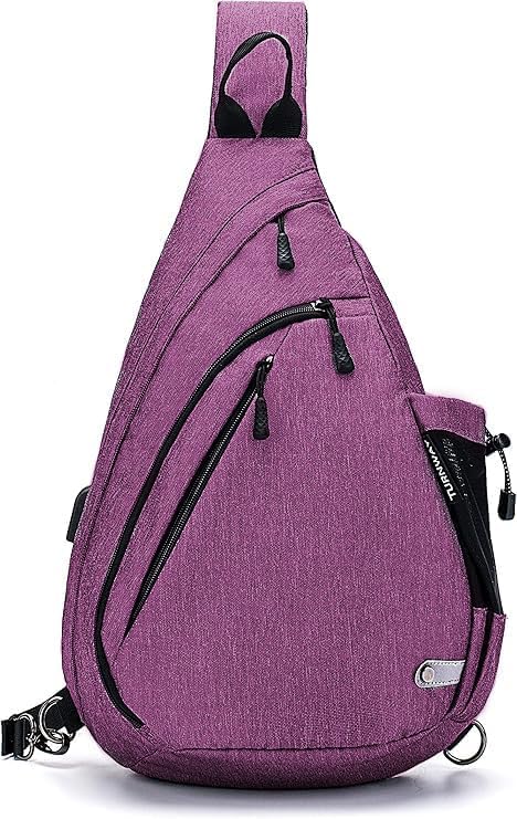 Water-Proof Sling bag/Crossbody Backpack/Shoulder Bag with USB Charging Port for Travel, Hiking, Cycling, Camping