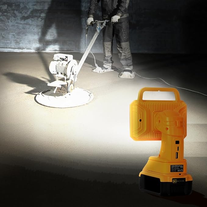 2000LM Light Compatible with Dewalt 20V Max Lithium-ion Battery, 18W Flashlight with USB Port, LED Work Light for Emergencies, Camping, Outdoor, Indoor(Battery not Included)