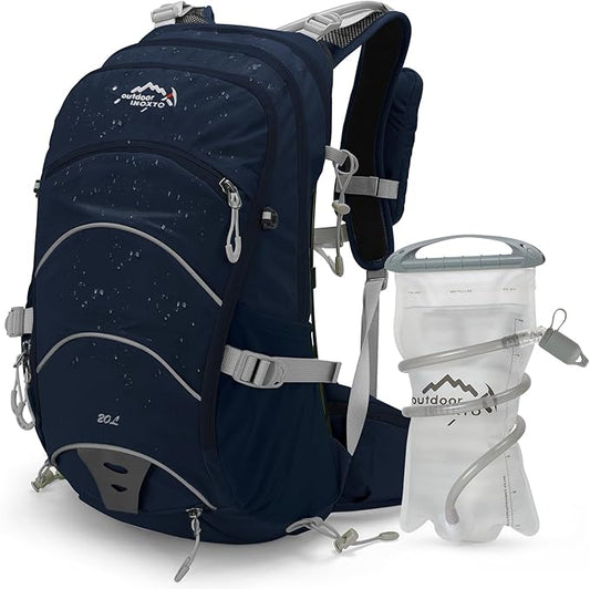 Hydration Pack,20L Hydration Backpack, Hiking Internal Frame Backpacks with 2L Hydration Water Bladder and Rain Cover, for Cycling,camping, hunting,Ski, Snow for Men, Women (dark blue)