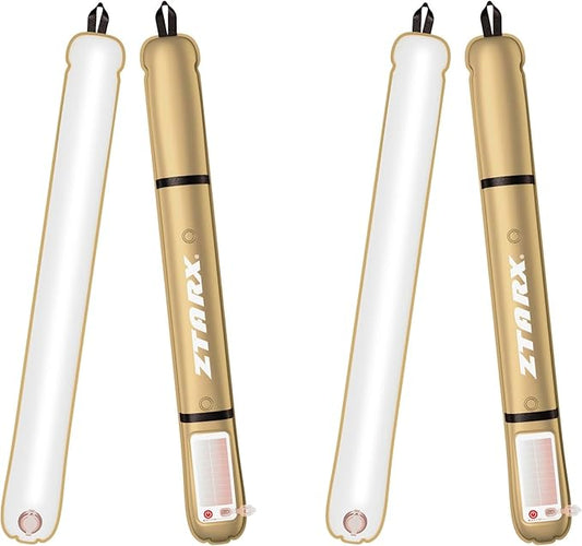 Solar/Type-C Rechargeable Camping Light Bar, IP66 Waterproof LED Tube, TPU Ultralight Electric Light, 2000mAh Foldable Inflatable Outdoor Tent Light for Camping, Hiking, Traveling, Party (Khaki 2 PCS)