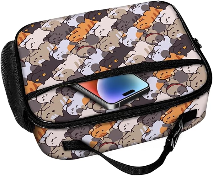 Cat Lunch Bag Reusable Insulated Lunch Box Keep Food Cooler Thermal Lunch Tote for Women Men