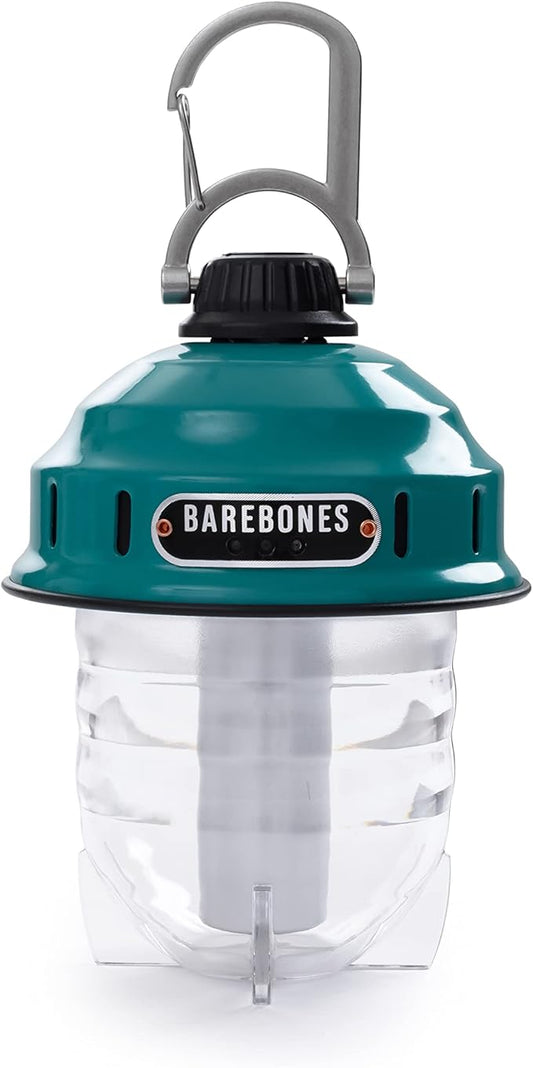 Barebones Beacon Hanging Light – Teal, Rechargeable LED Camping Lantern with Adjustable Brightness – Weatherproof Vintage-Style Hanging Lantern for Outdoor Adventures and Year-Round Use