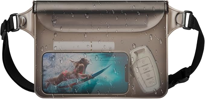 F-color Waterproof Fanny Pack - Waterproof Phone Pouch with Waist Strap - Cruise Essentials 2025 Must Haves Waterproof Pouch Dry Bag Keep Phone Valuables Safe for Beach Kayaking Boating Fishing