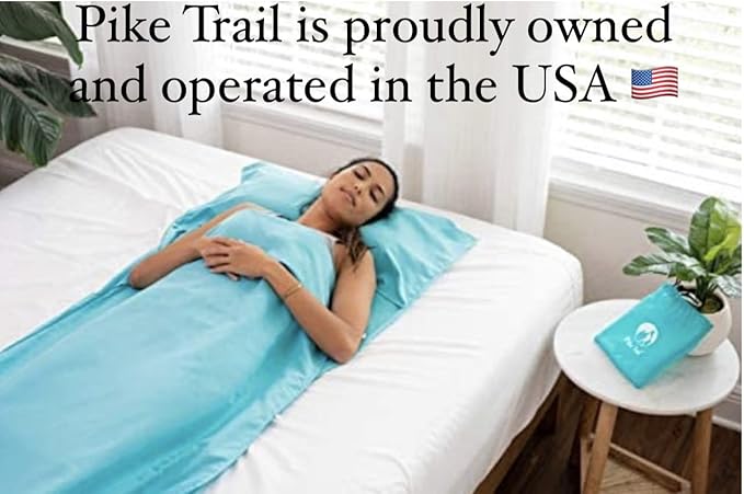 Pike Trail Sleeping Bag Liner – Travel and Camping Sheet, Lightweight and Compact Insert with Full Length Zipper and Guarantee