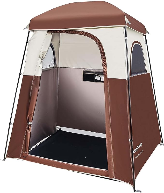 KingCamp Shower Tent, Portable Privacy Tent Outdoor Camping 1/2 Room Toilet Tents with Shower Bag & Dressing Room for Travel Beach Tailgate