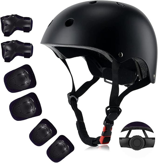 Kids Bike Helmet Set, CPSC Certified with Knee Pads Elbow Pads Wrist Guards,Adjustable Helmet for Ages 3-5-8-15 Toddler Kids&Youth,Bicycle Skateboarding…
