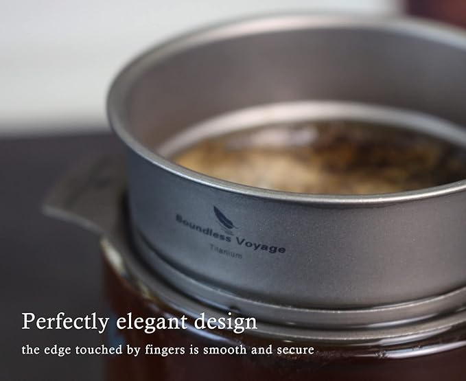 Boundless Voyage Titanium Coffee Mesh Filter Pour Over Paperless Coffee Filter Outdoor Camping Reusable Coffee Dripper Holder