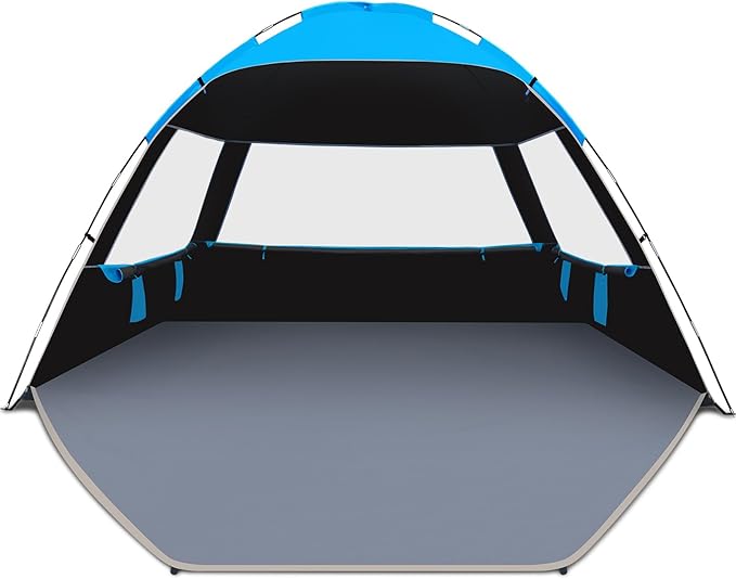 Venustas Beach Tent Sun Shelter for 3-10 Person, UPF 50+ UV Protection Canopy, Lightweight and Easy Setup Cabana, Portable Beach Shade