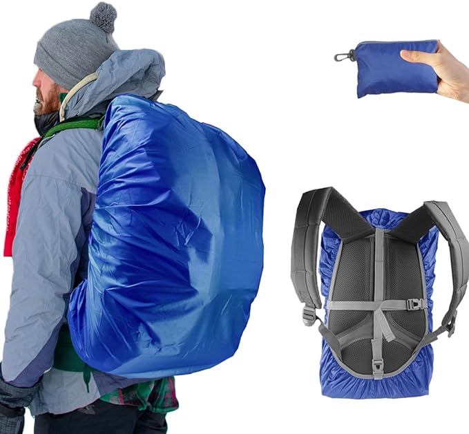 Frelaxy Waterproof Backpack Rain Cover, 8000mm Waterproof Level, Upgraded Ultra-Strong Multilayer Structure, Antislip Cross Buckle Strap, Ultralight Compact Portable, for Hiking, Camping, Traveling