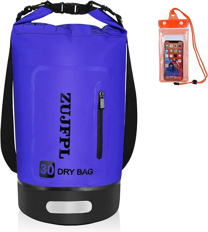 Dry Bag Waterproof Floating Backpack 10L/20L/30L,Waterproof Bag for Women Men,Roll Top Dry Compression Sack Keeps Gear Dry for Boating, Kayaking, Surfing, Rafting and Fishing (dark blue, 30L)