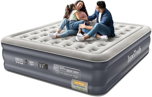 InnoTruth Cal King Air Mattress with Built in Pump, Family Choice Award Winner-Inflatable Blow up Mattress, 18" Raised Colchones Inflables Air Bed for Guests & Home, Ideal for Home Use and Outdoor