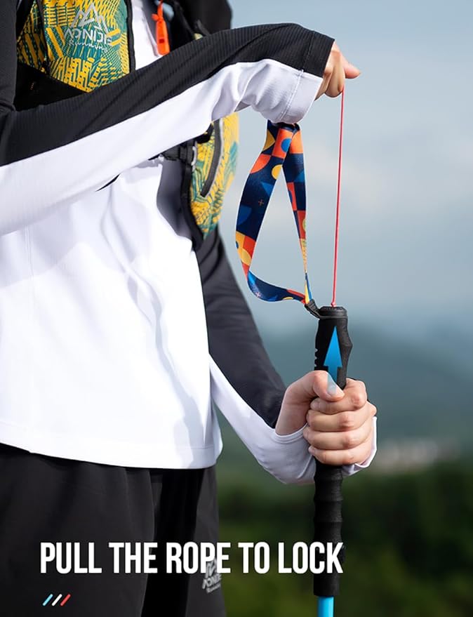 AONIJIE Trekking Poles -2 Ultralight Collapsible Carbon Fiber Hiking Poles with Anti-Shock and Quick Lock System, Folding Walking Sticks for Hiking, Camping