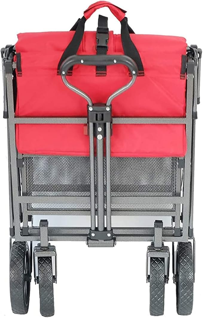 Mac Sports Double Decker Wagon: Red - Collapsible Outdoor Utility Garden Cart, 150 Lb Capacity, 32.5 x 17.5 x 10.5