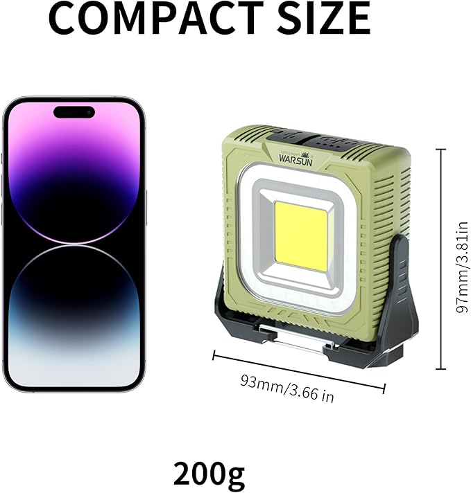 WARSUN Rechargeable LED Camping Lantern Mini Tripod Work Light 6 Modes, 1000 LM High Lumens Portable Magnetic Flashlight,Lightweight Tent Light, for Camping, Repair, Emergency