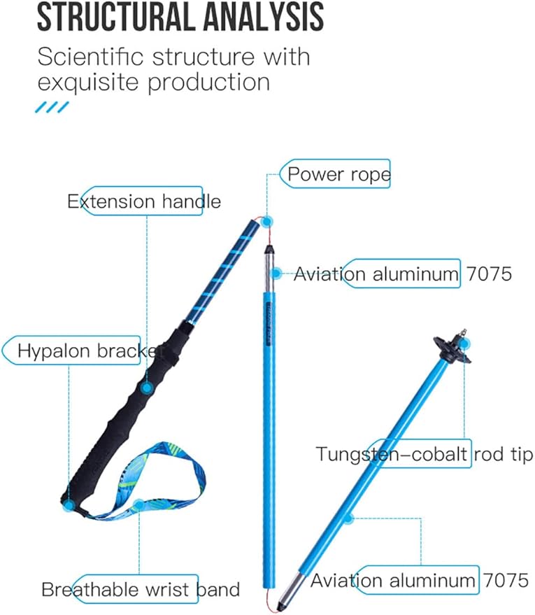 AONIJIE Trekking Poles -2 Ultralight Collapsible Carbon Fiber Hiking Poles with Anti-Shock and Quick Lock System, Folding Walking Sticks for Hiking, Camping